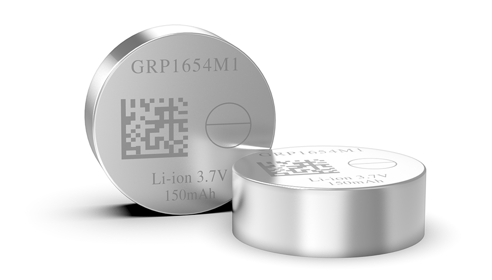 GRP1654系列可充电锂离子纽扣电池