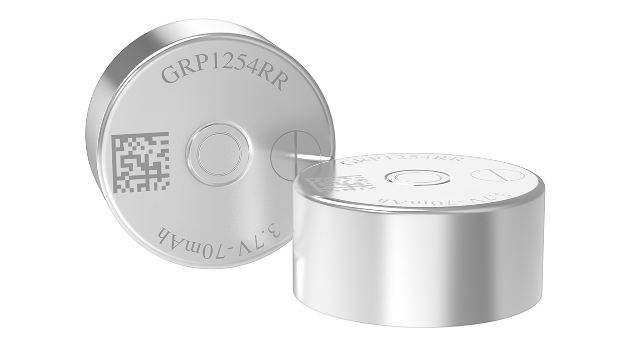 GRP1254RR 3.7V锂离子纽扣电池